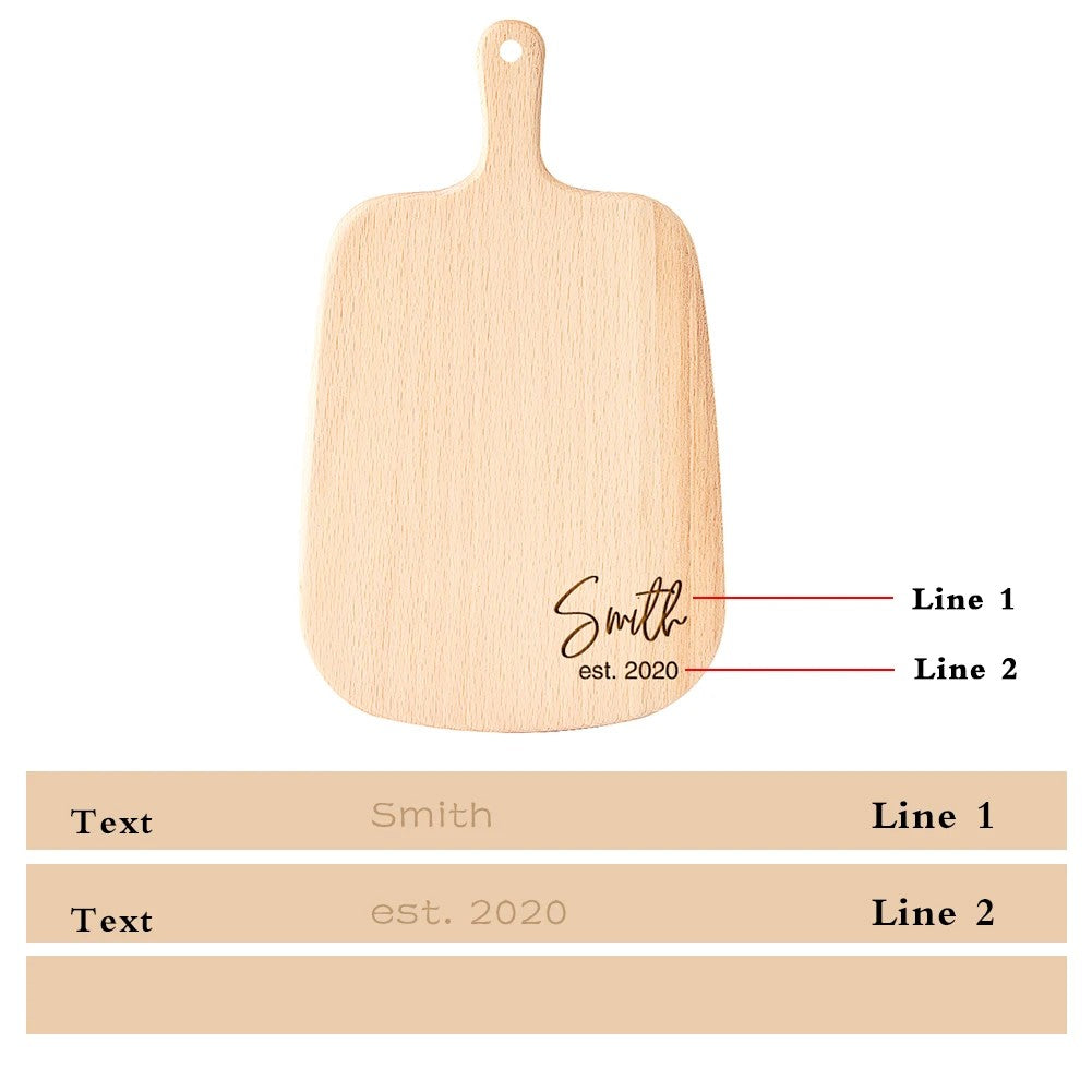 Minimalistisches Graviertes Namens-Schneidebrett – Individuelles Familien-Küchengeschenk
