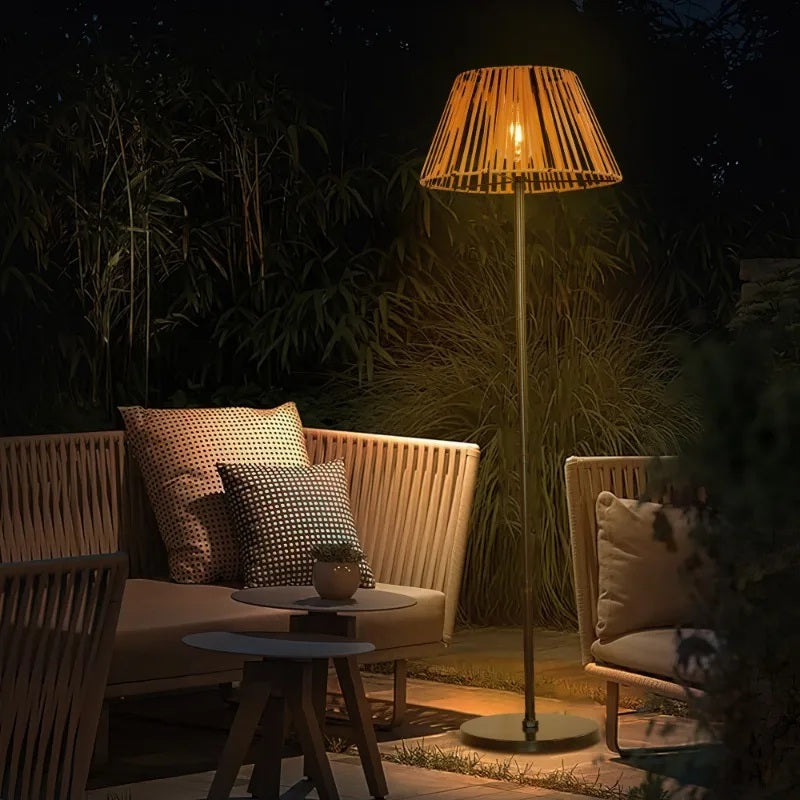 SolRattan™ – Hängende Solar-Pendelleuchte aus Rattan für Garten & Terrasse