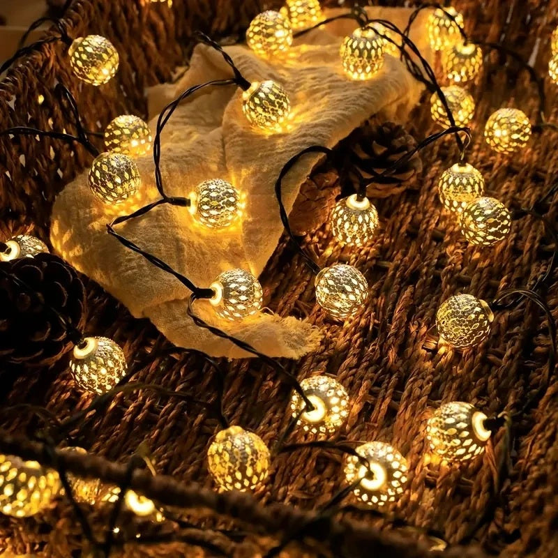 NoctaLume – 5 m Solar-Lichterkette im marokkanischen Stil für Garten & Balkon