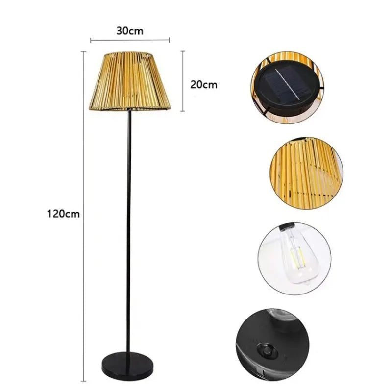 SolRattan™ – Hängende Solar-Pendelleuchte aus Rattan für Garten & Terrasse