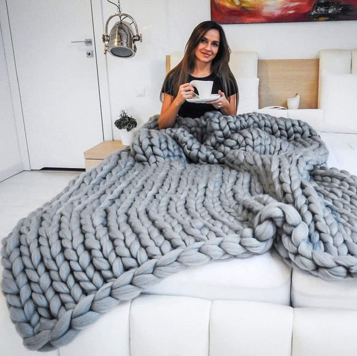 Delara – Handgestrickte Gewichtsdecke für besseren Schlaf & Entspannung