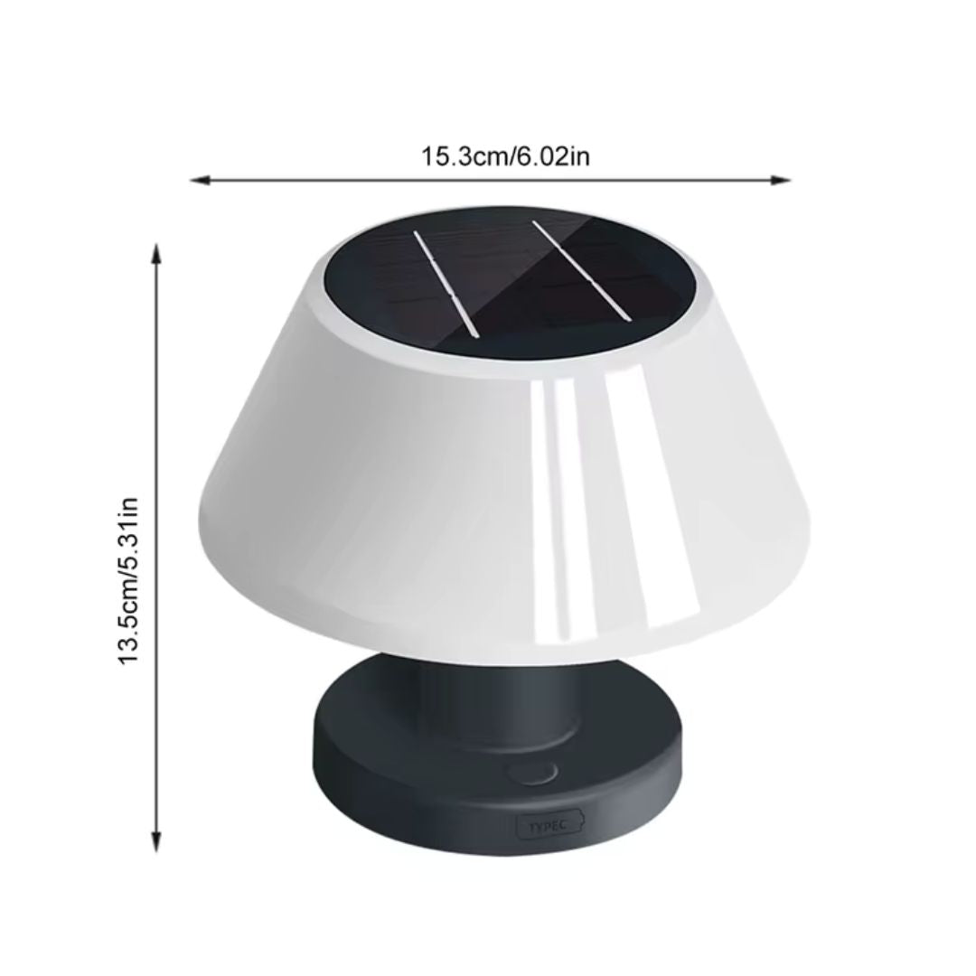 Aurelo – Minimalistische Solar-LED-Tischleuchte für Garten & Balkon