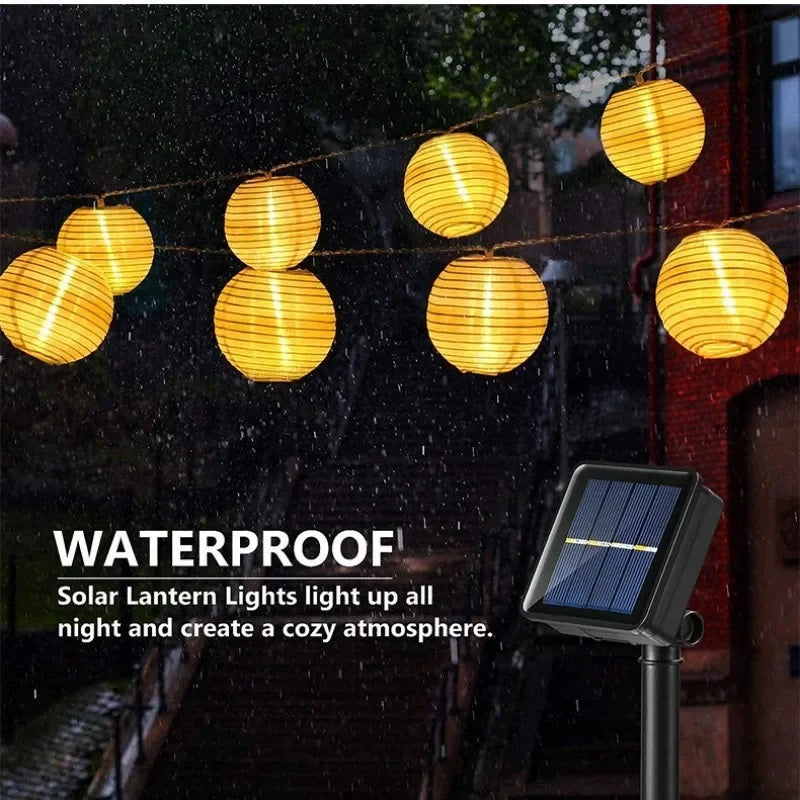 GlowLoom – Solarbetriebene Laternen-Lichterkette für Garten & Feste
