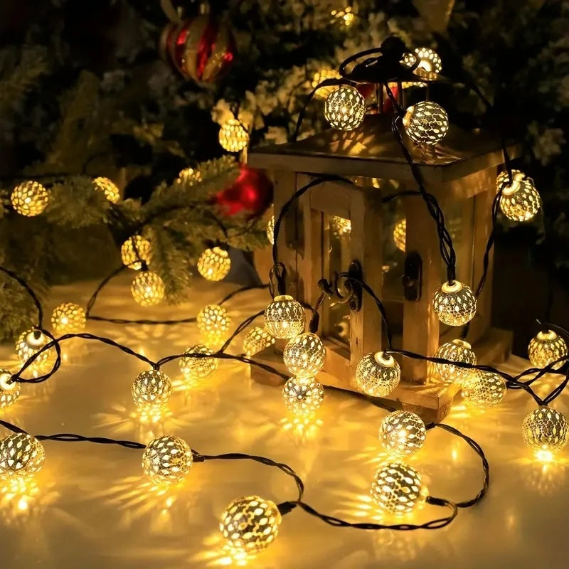 NoctaLume – 5 m Solar-Lichterkette im marokkanischen Stil für Garten & Balkon