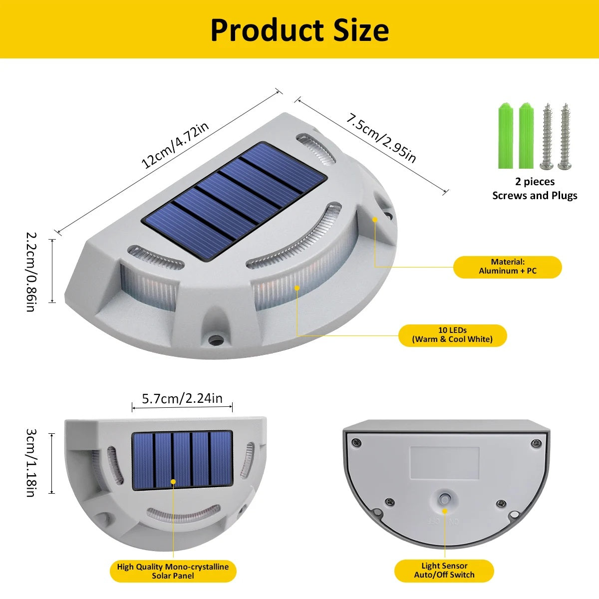 DriveEdge Duo – Solar Auffahrtsleuchten aus Aluminium (2er-Set)
