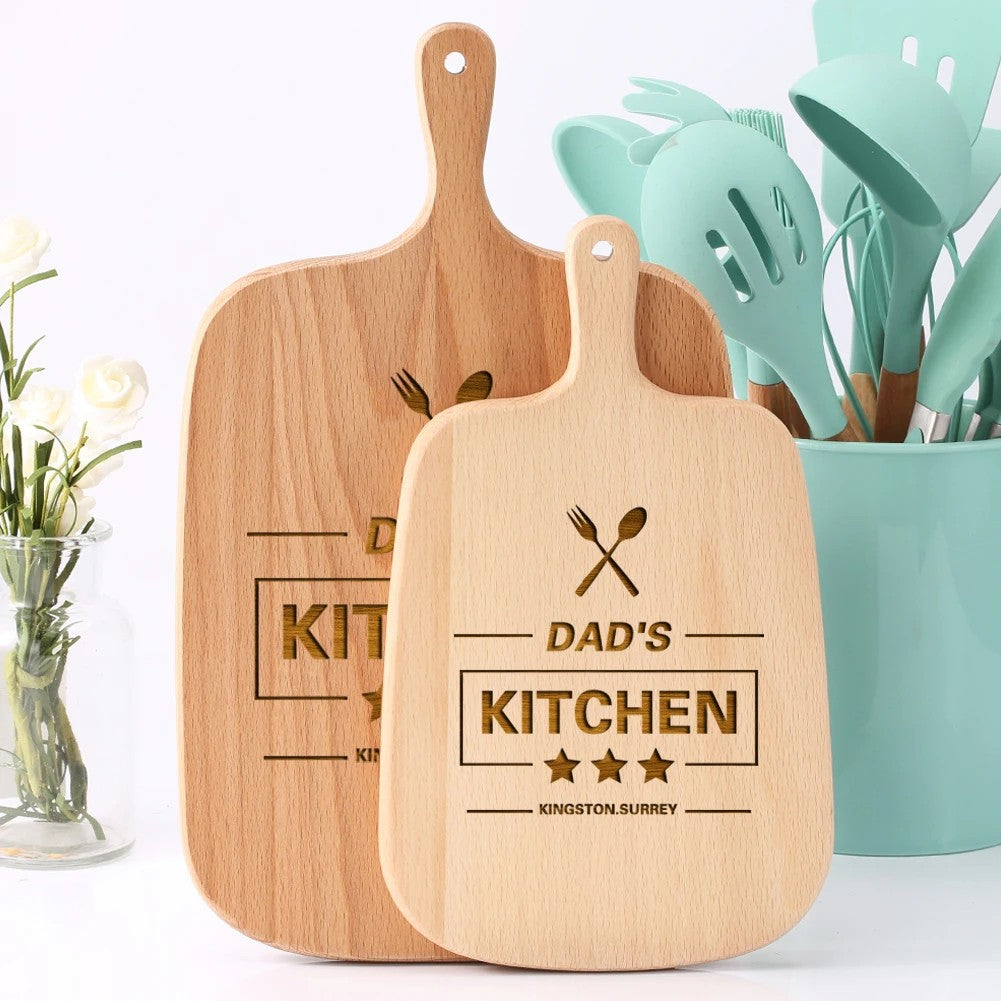 Minimalistisches Graviertes Namens-Schneidebrett – Individuelles Familien-Küchengeschenk