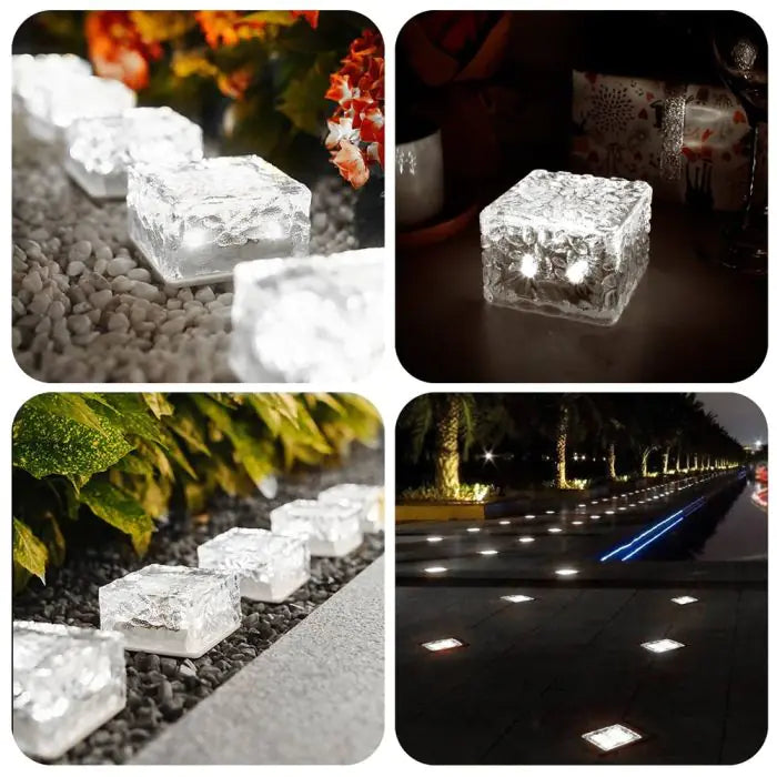 LumiBrick – Solar-Glas-Effekt-Ziegel-Leuchten (4er-Set)