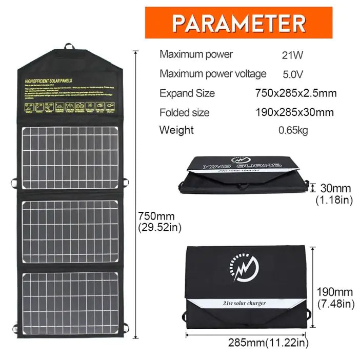 SunPort 21 – Tragbares Solarladegerät mit USB