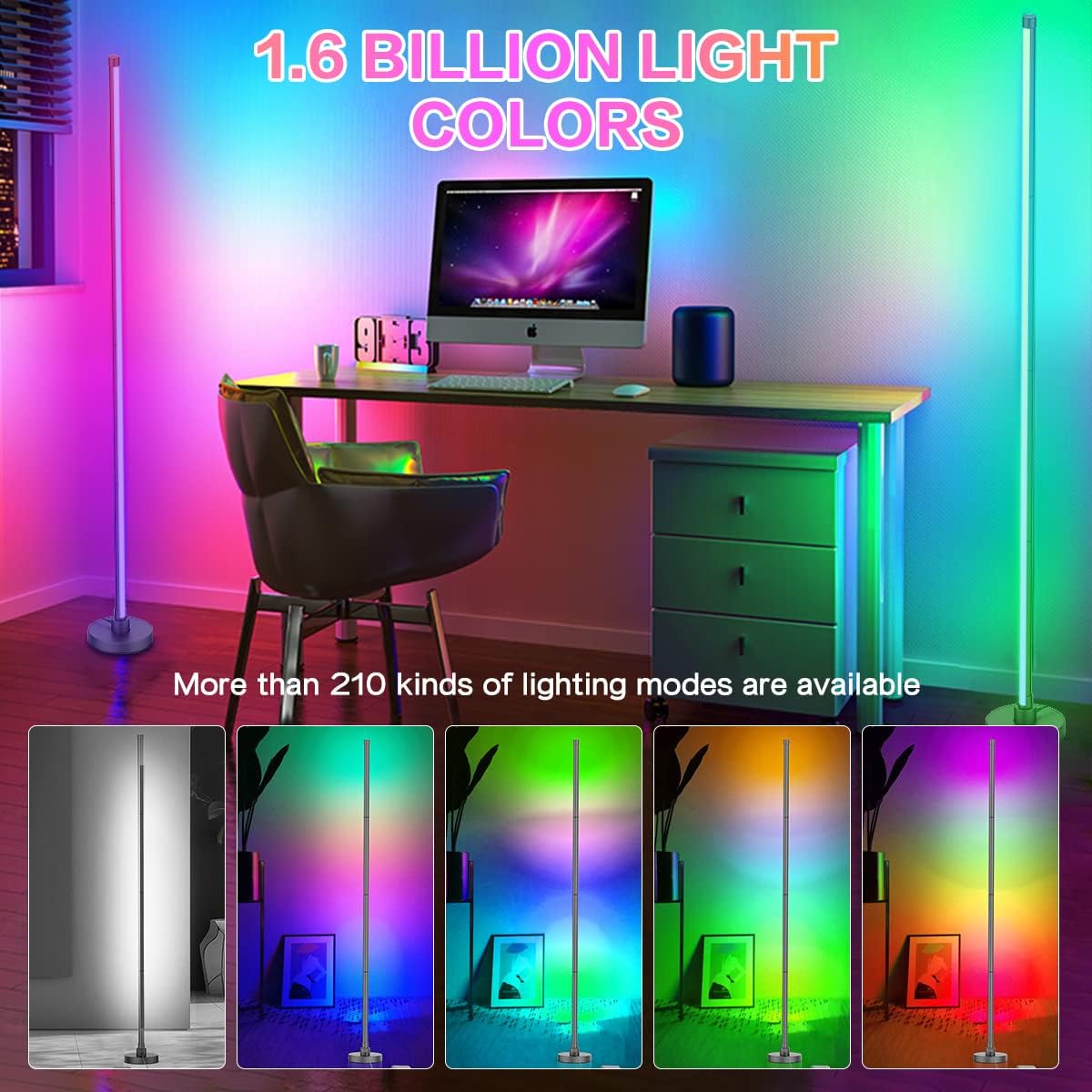 ChromaGlow – Intelligente LED-Stehleuchte mit Farbwechsel & App-Steuerung