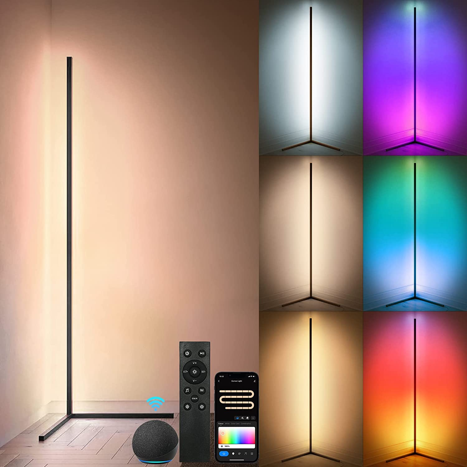 ChromaGlow – Intelligente LED-Stehleuchte mit Farbwechsel & App-Steuerung