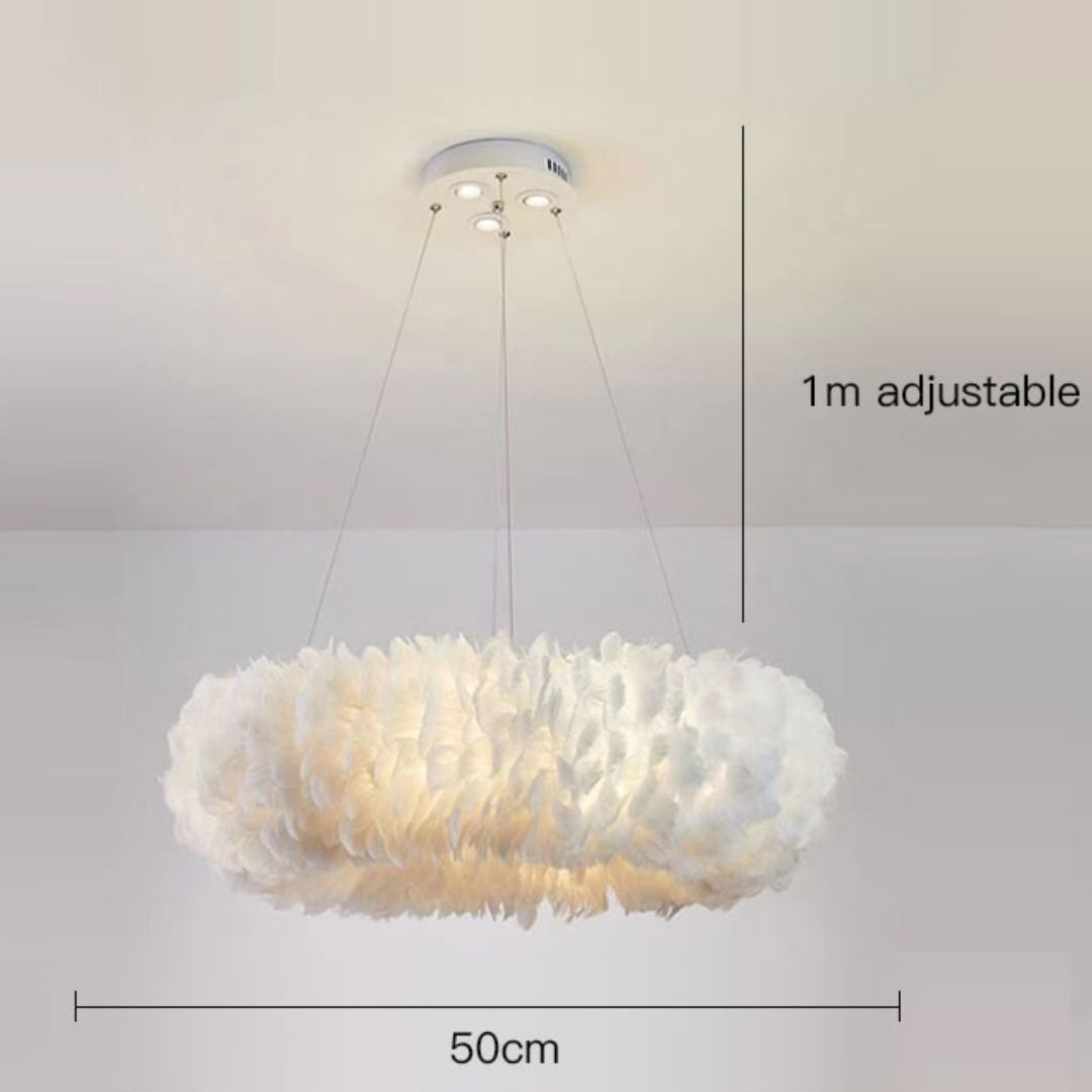 Feathra - Elegante Ring-Pendelleuchte mit LED für Schlafzimmer & Wohnzimmer
