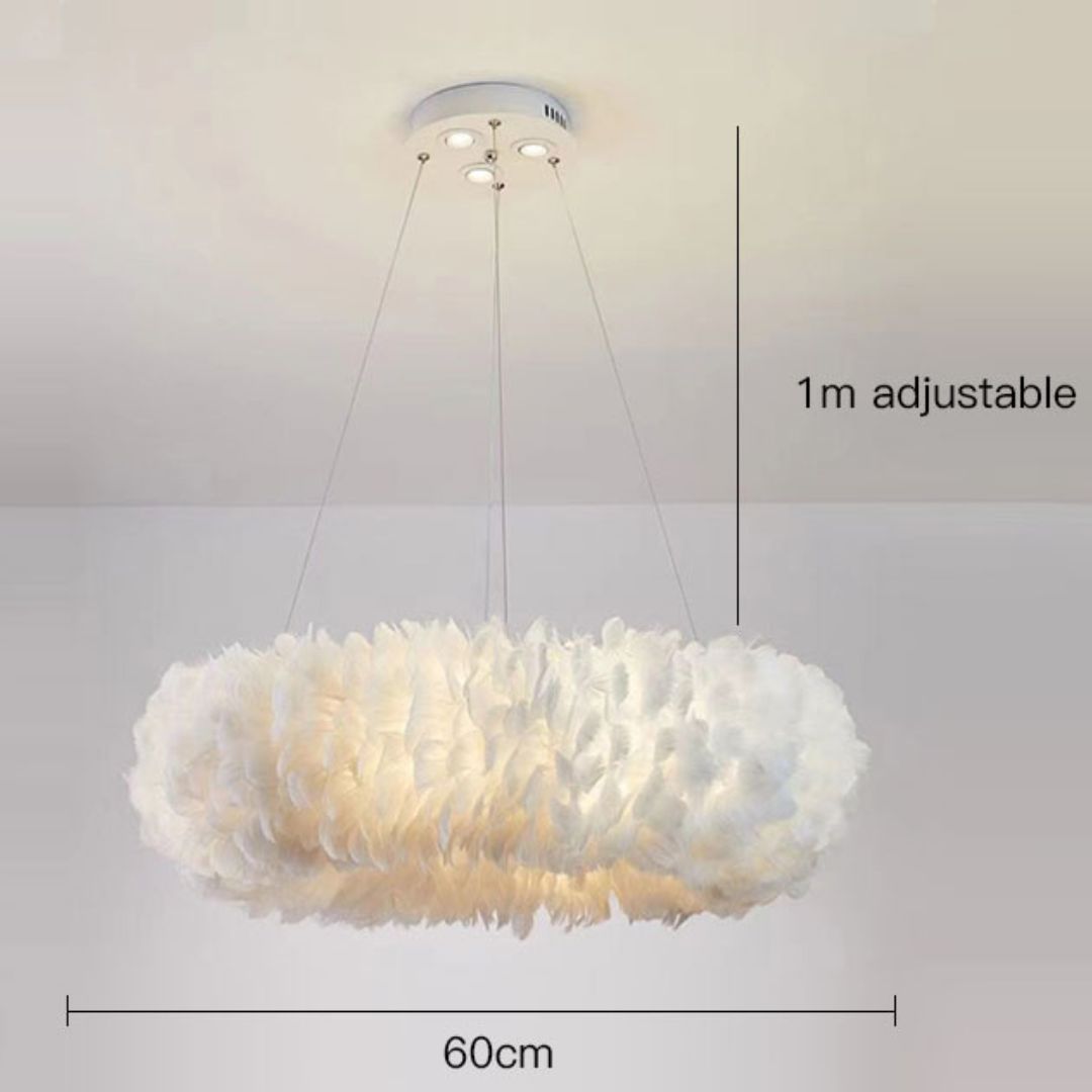 Feathra - Elegante Ring-Pendelleuchte mit LED für Schlafzimmer & Wohnzimmer