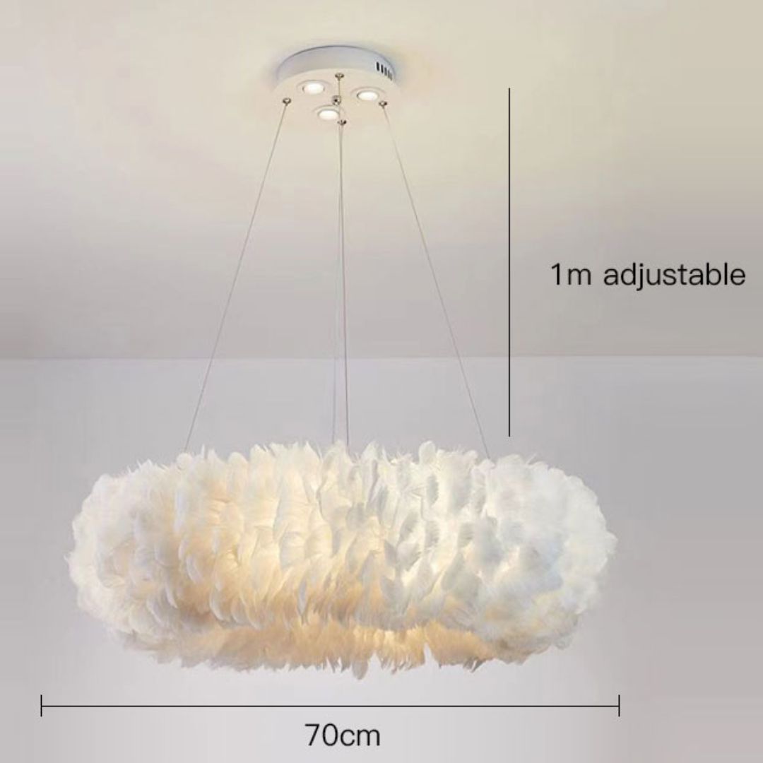 Feathra - Elegante Ring-Pendelleuchte mit LED für Schlafzimmer & Wohnzimmer