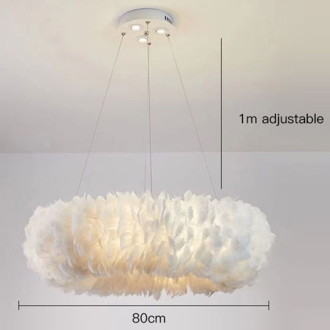 Feathra - Elegante Ring-Pendelleuchte mit LED für Schlafzimmer & Wohnzimmer