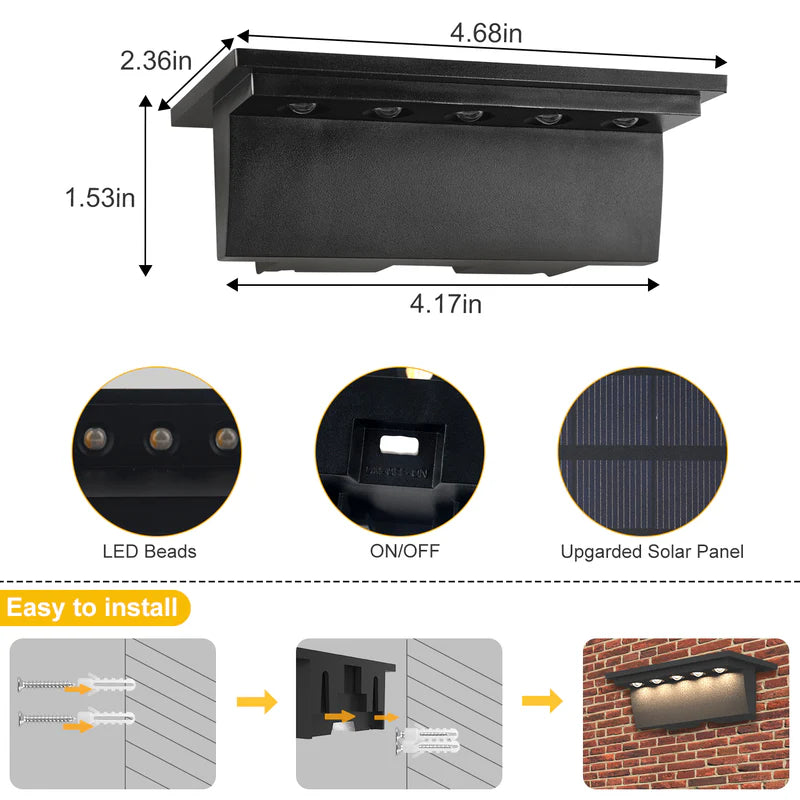 VividSolar™ - Mehrfarbige Solar-Zaunleuchte (2er-Pack)