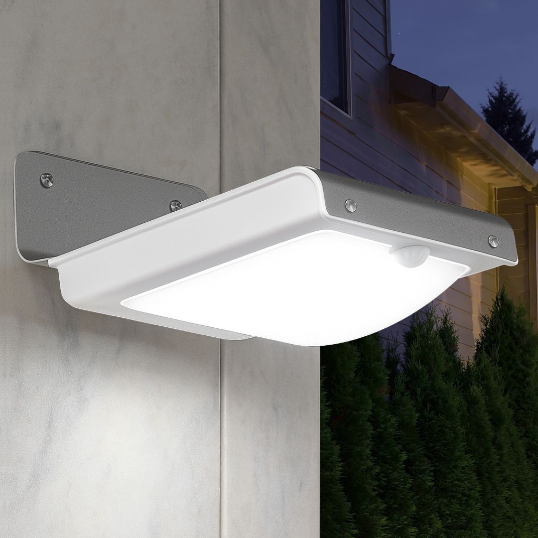 LumaPlate – Solar-LED-Wandleuchte aus Aluminium für moderne Außenbereiche