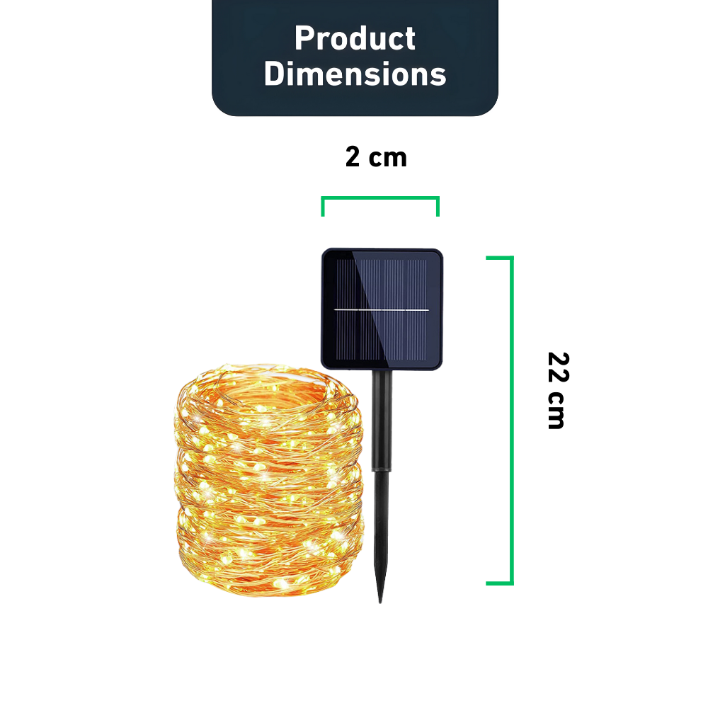 Solarbetriebene Lichterkette für draußen (2er Pack)