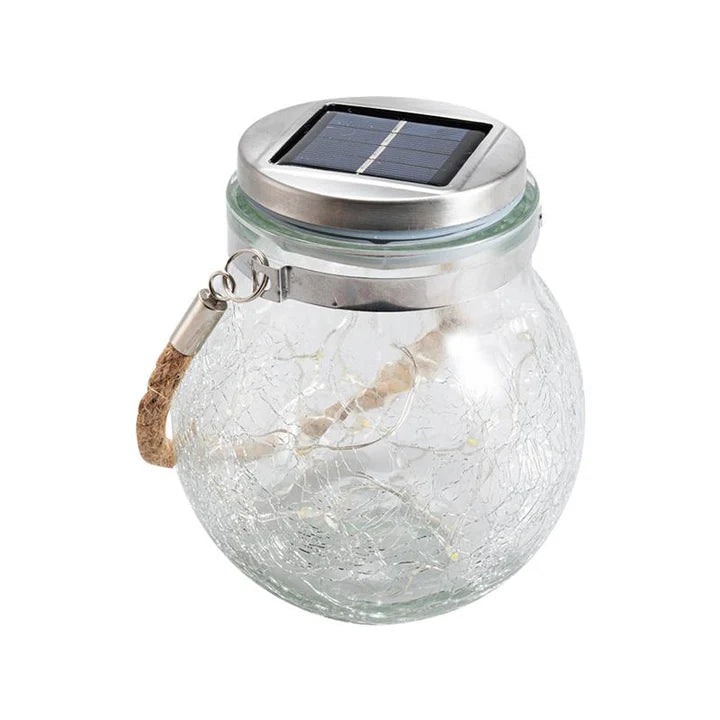 CrackGlow – Solar Hängelaterne aus Rissglas für Garten & Balkon