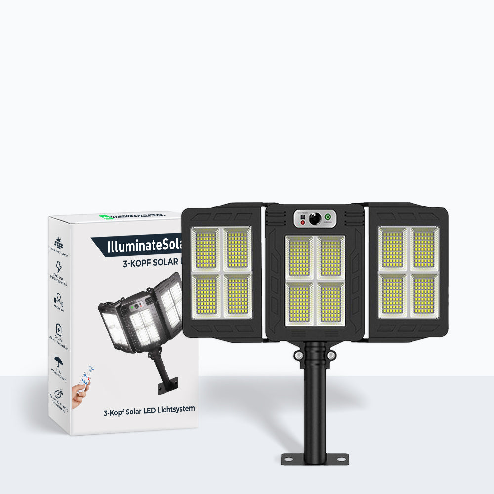 3-Kopf Solar LED Lichtsystem