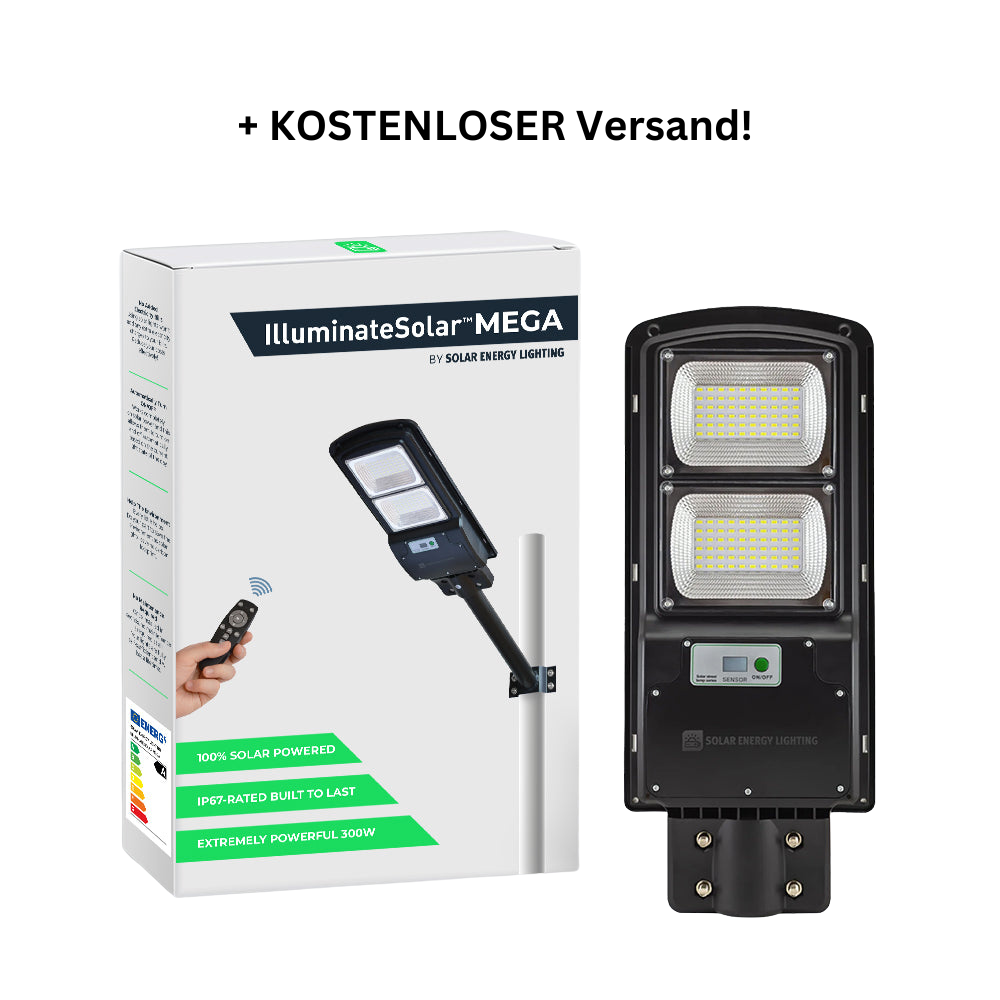 IlluminateSolarMega™ - 300W Solar-Straßenleuchte mit hoher Helligkeit 6000 Lumen