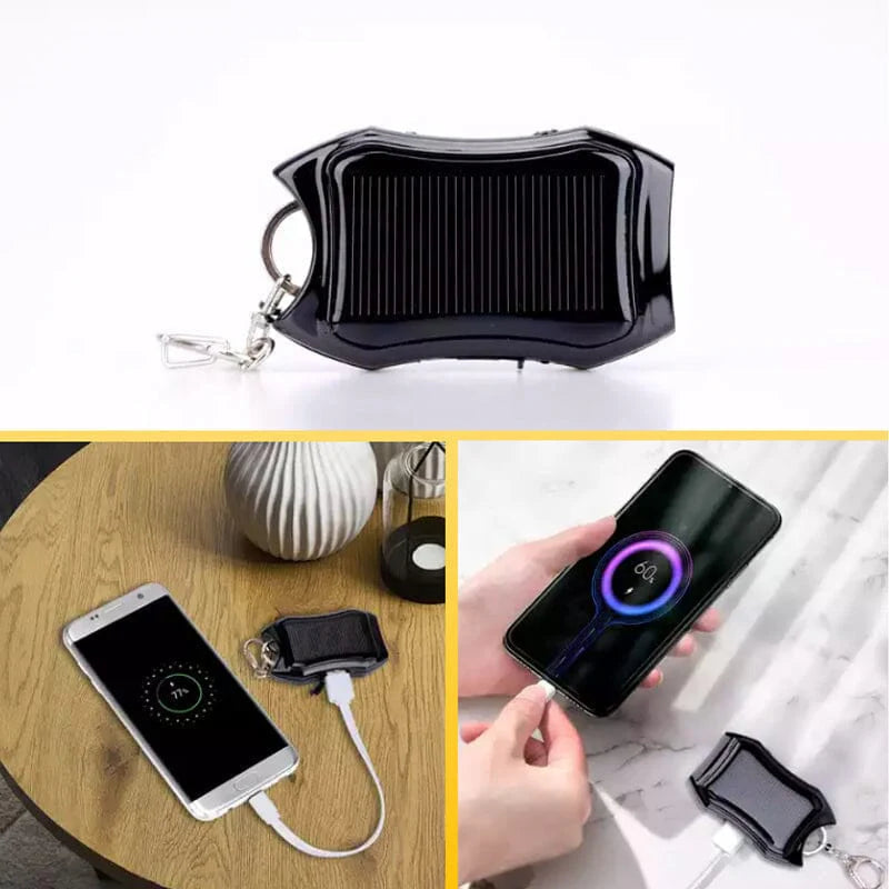 Mini Solar-Powerbank mit Schlüsselanhänger – Notfall-Ladegerät für unterwegs