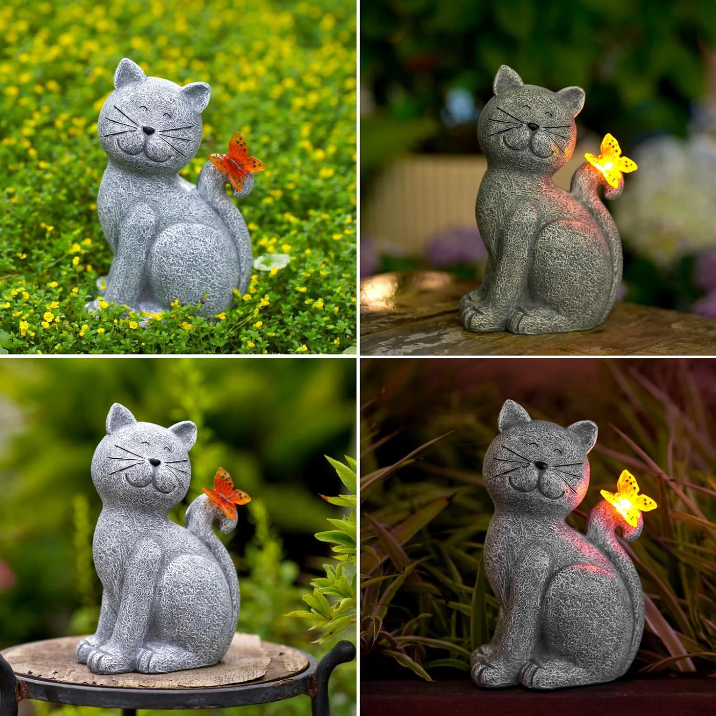 SolarWhisker – Solarbetriebene Katzenfigur mit LED-Kugel für Garten & Terrasse
