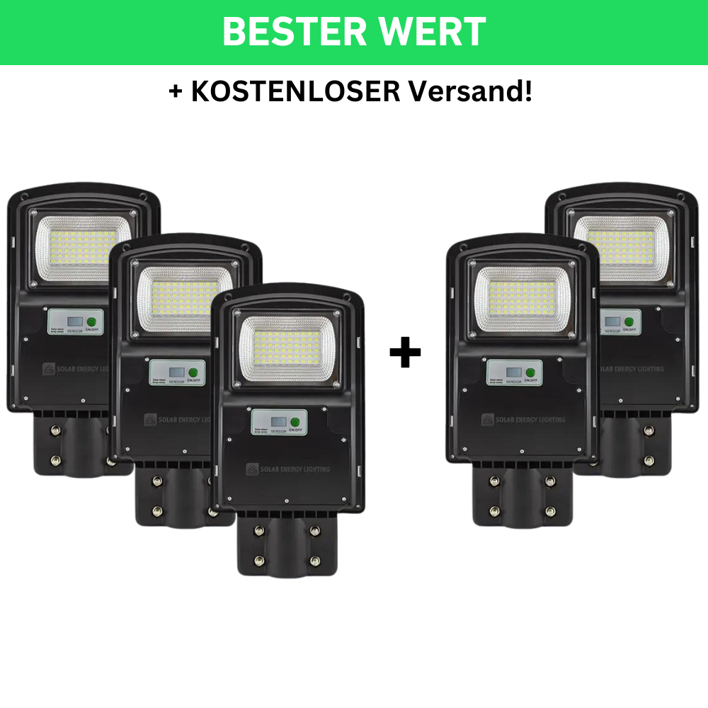 IlluminateSolarMega™- 225W Solar-Straßenleuchte mit hoher Helligkeit 5500 Lumen