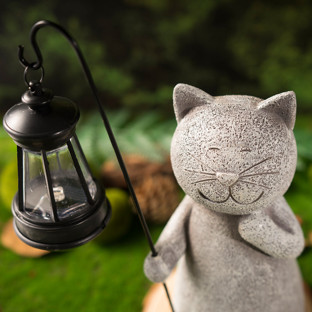 StoneCat™ - Handgemachte Solar Katze Garten Statue