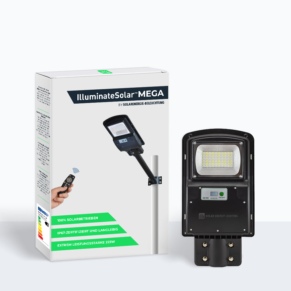 IlluminateSolarMega™- 225W Solar-Straßenleuchte mit hoher Helligkeit 5500 Lumen