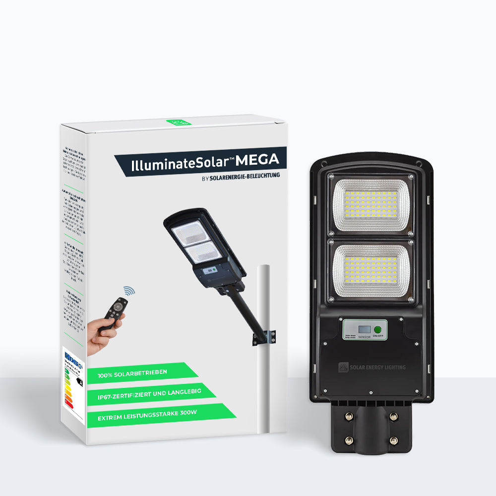 IlluminateSolarMega™ - 300W Solar-Straßenleuchte mit hoher Helligkeit 6000 Lumen