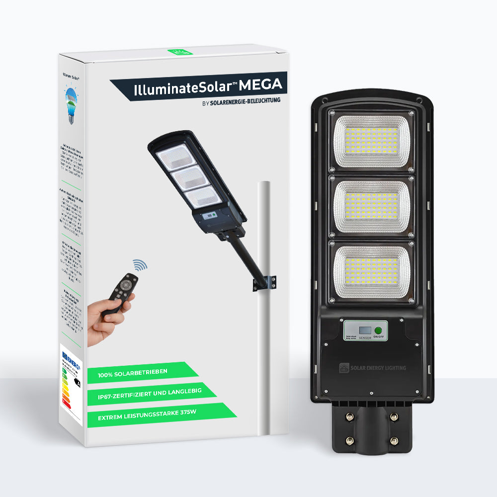 IlluminateSolarMega- 375W/6500 Lumen Solar-Straßenleuchte