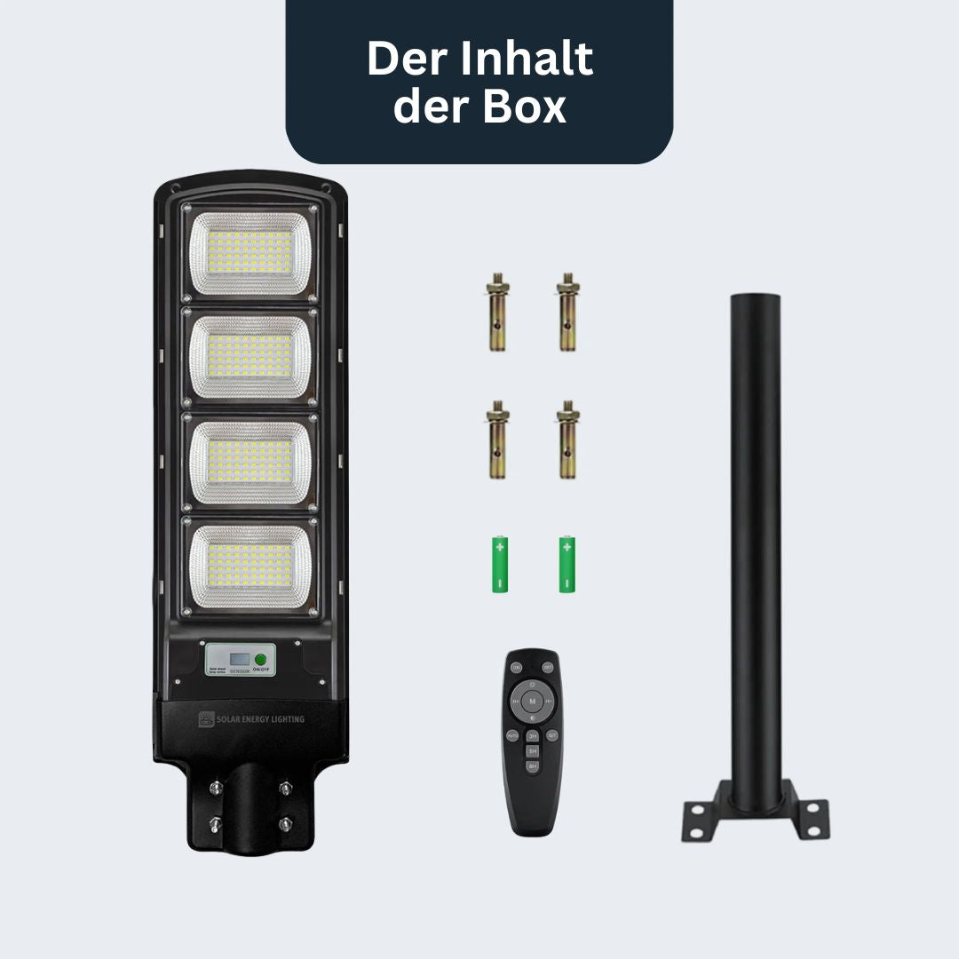 IlluminateSolarMega™ - 3 Lichter + 1 Frei 450W/6500 Lumen Ultra-helle Solar-Straßenleuchte