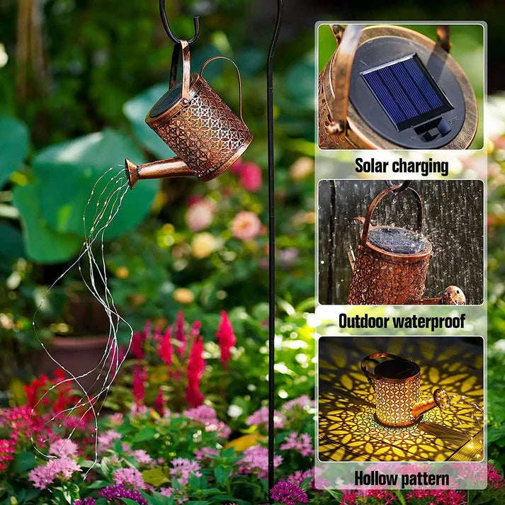 FairyPour - Dekorative Solar-Gießkanne mit kaskadierenden Lichtern