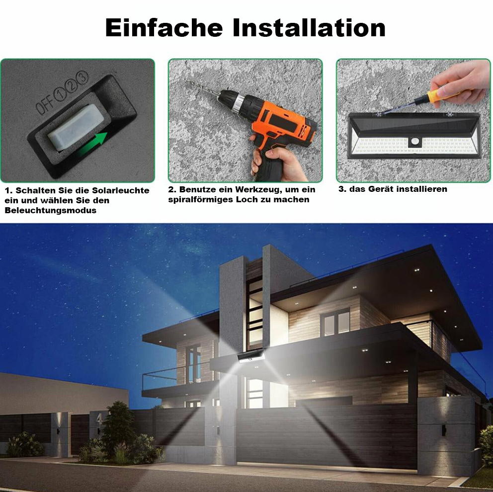 118 LED-Solar Zaunleuchte mit 1000 Lumen