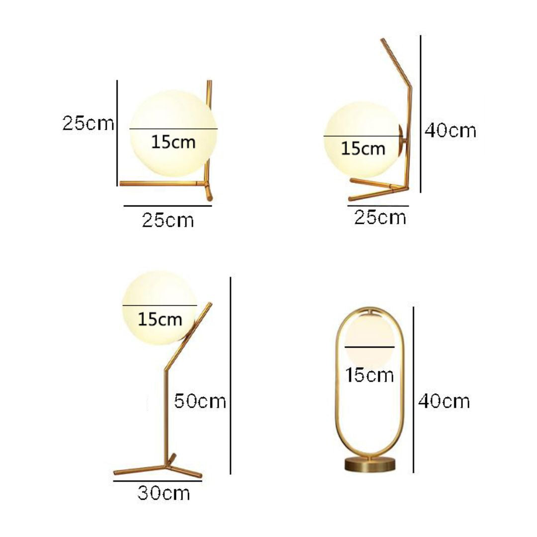 Vilnus - Moderner Glaskugel-Tischlampe