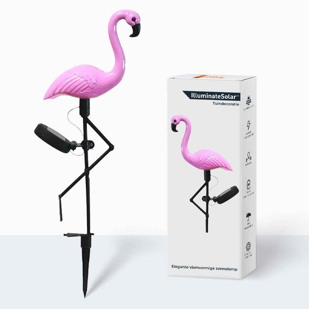 FlamingoGlow - solarbetriebene LED-Rasenflamingo-Lampe