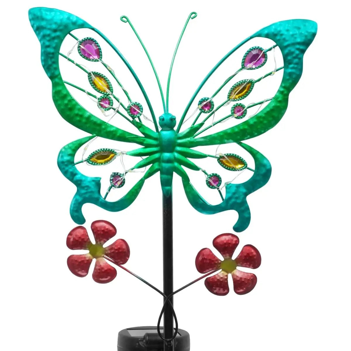 LunaWings – Bunte Solar Schmetterling-Gartenleuchte mit Erdspieß