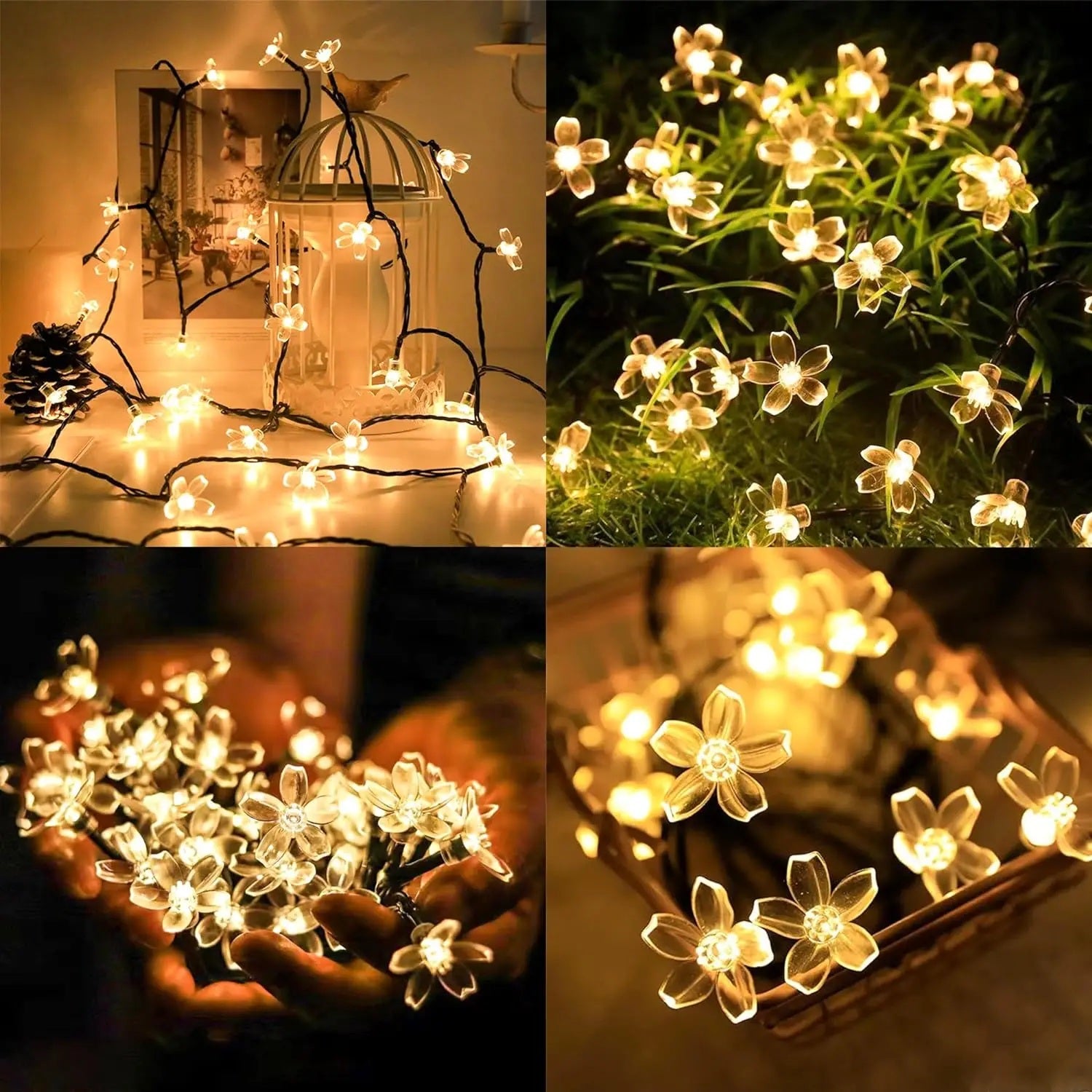 BlossomGlow Solar Sakura Lichterkette – LED Außenbeleuchtung für Garten & Feiertage