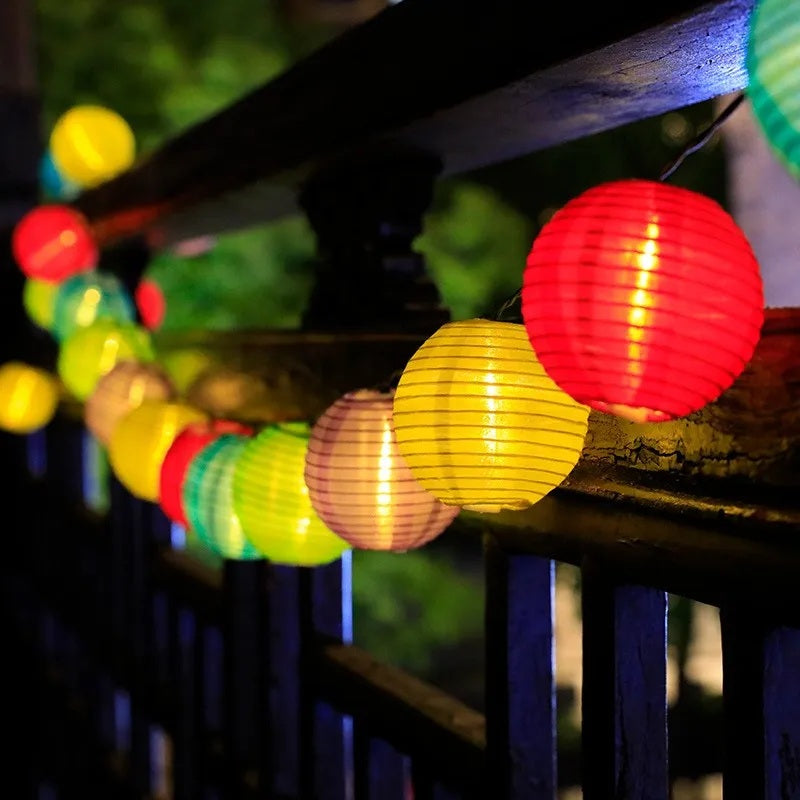 GlowLoom – Solarbetriebene Laternen-Lichterkette für Garten & Feste