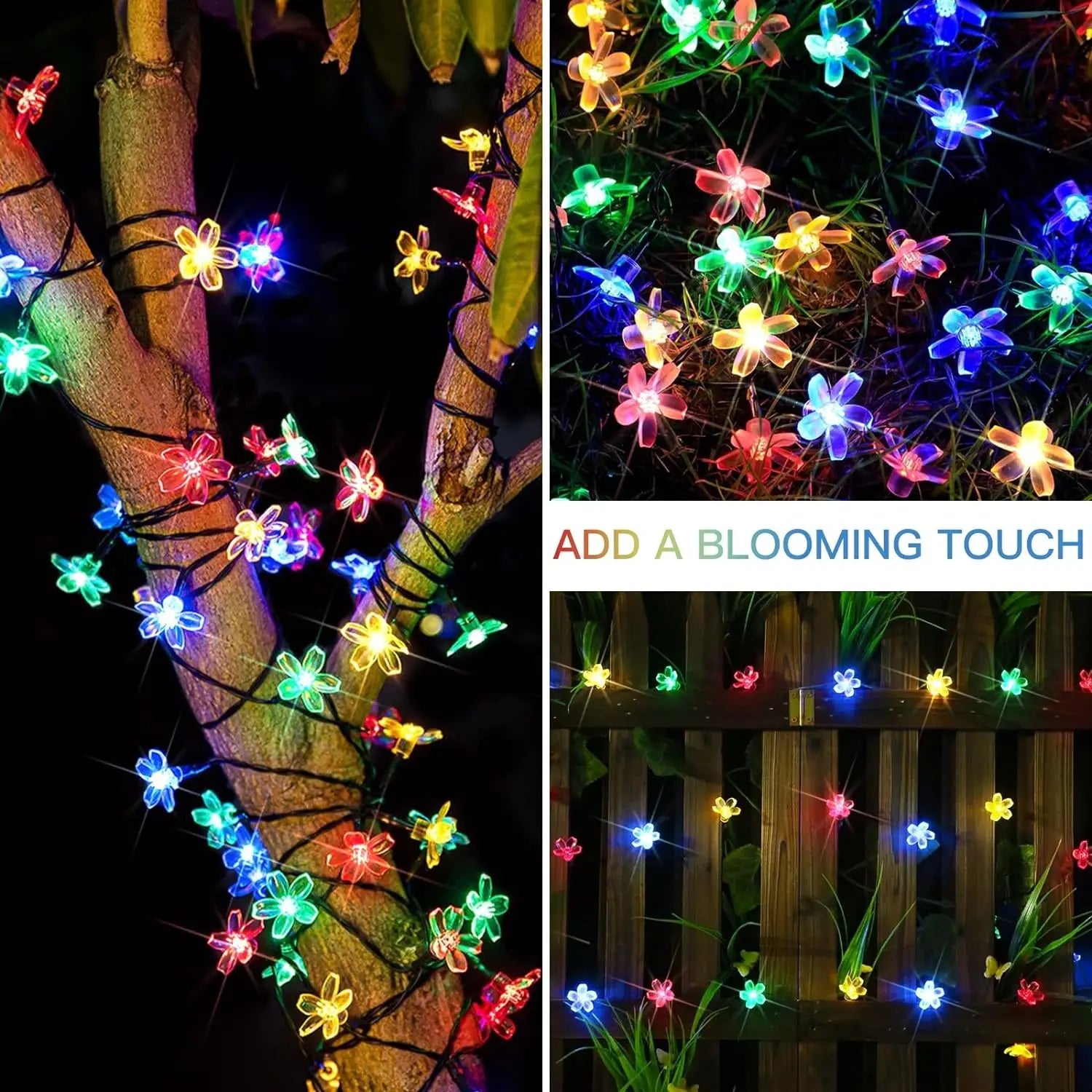 BlossomGlow Solar Sakura Lichterkette – LED Außenbeleuchtung für Garten & Feiertage
