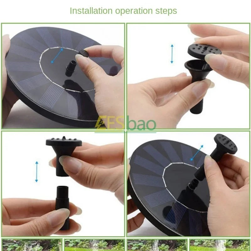 SolarStream Solarbrunnen – 1.4W Schwimmende Fontäne für Teich & Garten