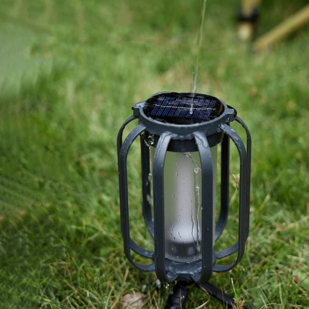 GlowWeave – Runde Solarlaterne aus Metall