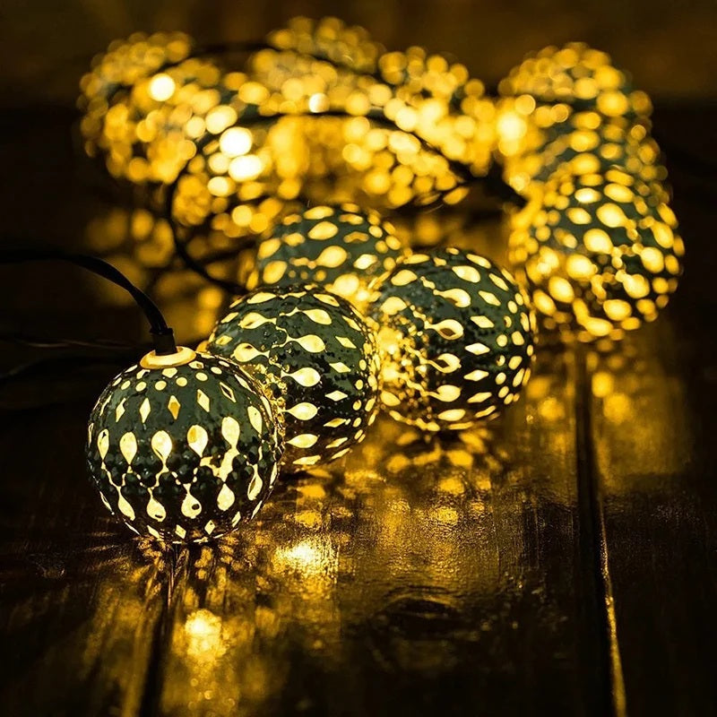 NoctaLume – 5 m Solar-Lichterkette im marokkanischen Stil für Garten & Balkon
