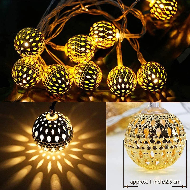 NoctaLume – 5 m Solar-Lichterkette im marokkanischen Stil für Garten & Balkon
