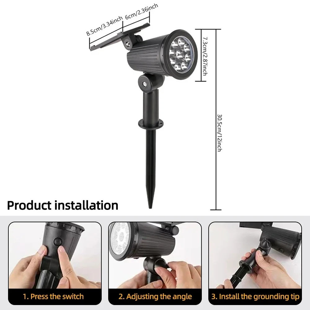 LumaRay – RGB-Solar-LED-Gartenstrahler mit 9 Leuchten für Außenbereiche
