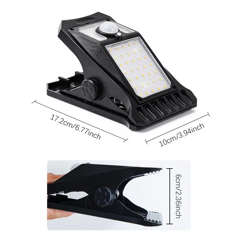 SolarClip Light – Solar Clip-Leuchte mit USB & Bewegungssensor
