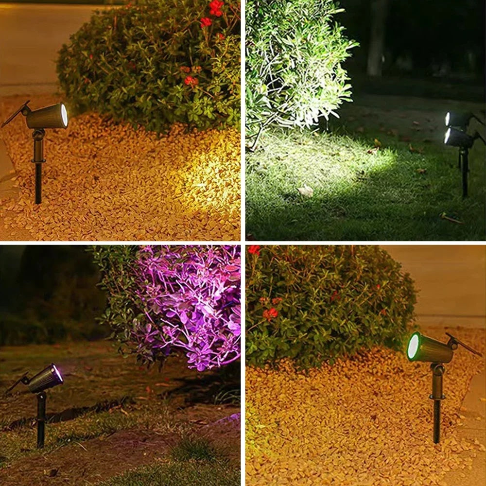LumaRay – RGB-Solar-LED-Gartenstrahler mit 9 Leuchten für Außenbereiche