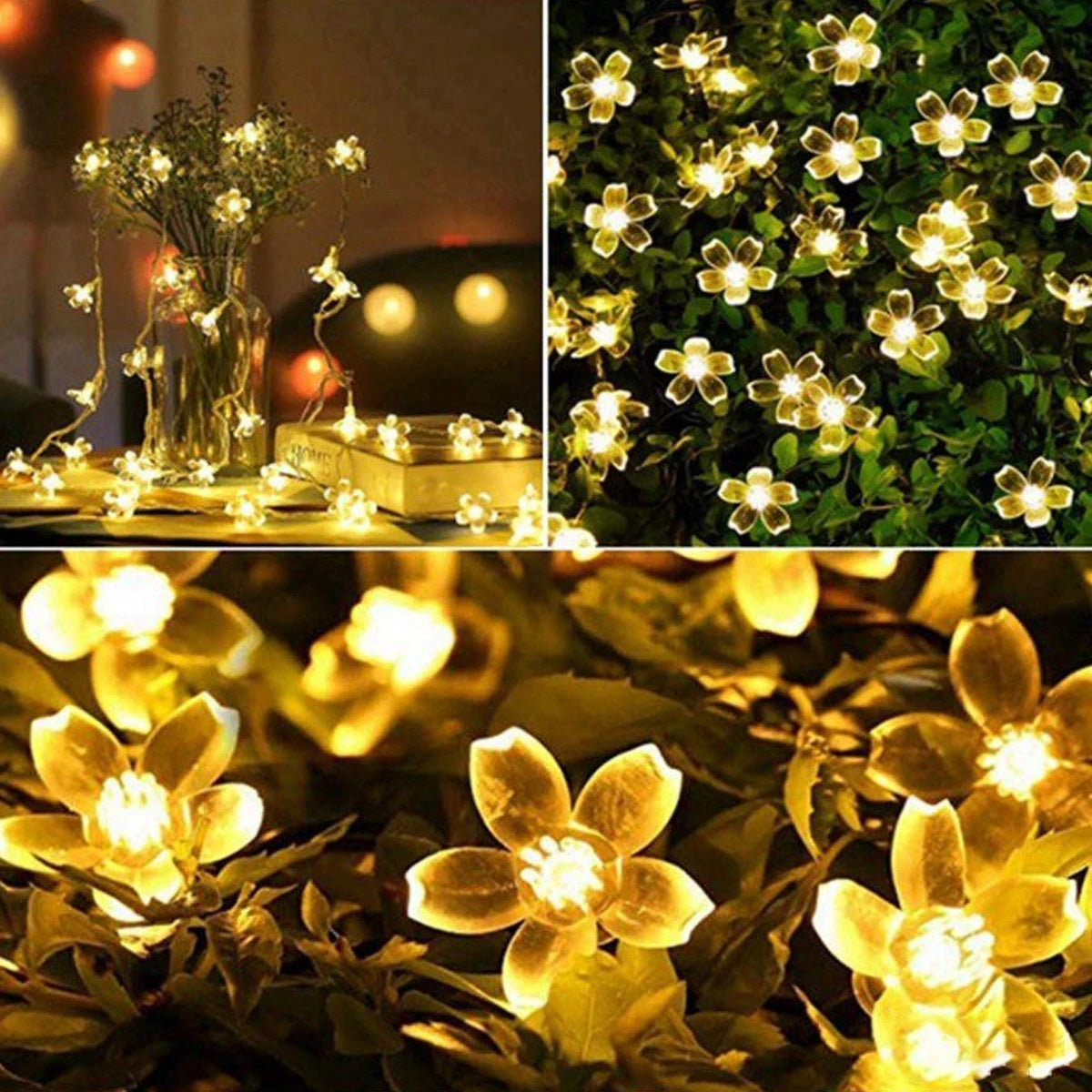 BlossomGlow Solar Sakura Lichterkette – LED Außenbeleuchtung für Garten & Feiertage