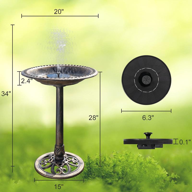 SolarBloom – Solar Vogelbad Gartenbrunnen