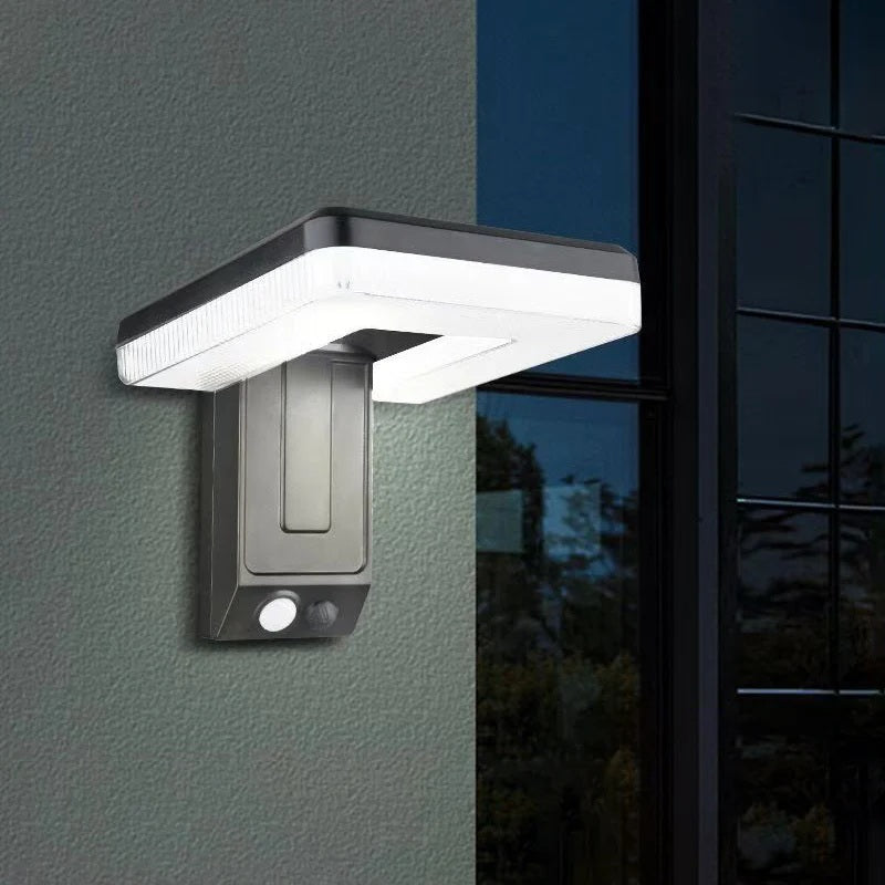 Lumeno - Quadratische Edelstahl Solar-Wandleuchte